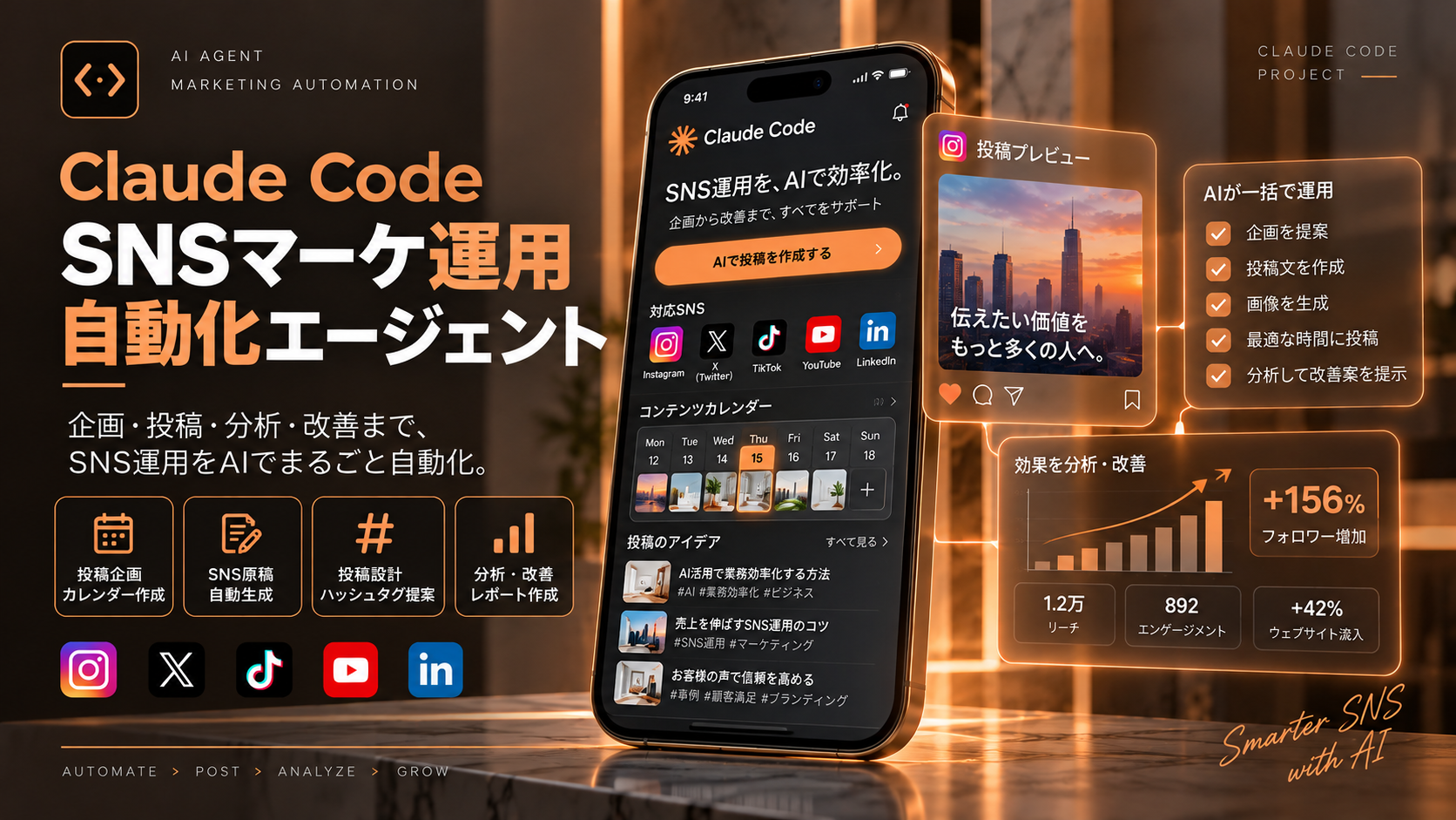 Claude Code SNSマーケ運用自動化エージェント