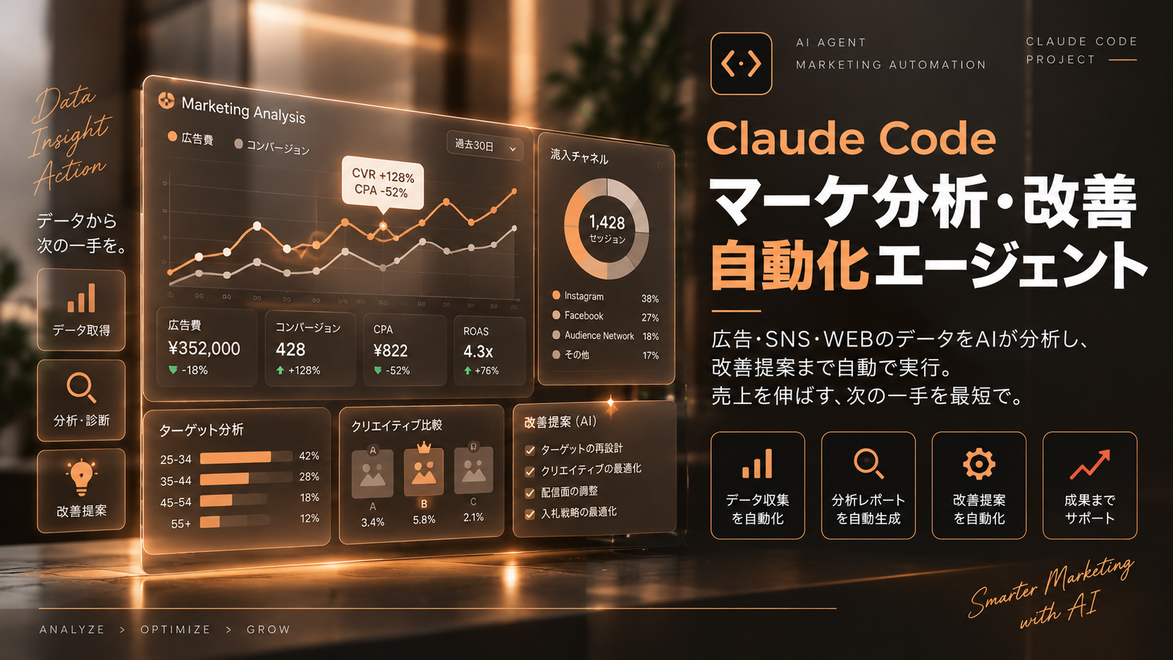 Claude Code マーケ分析・改善自動化エージェント