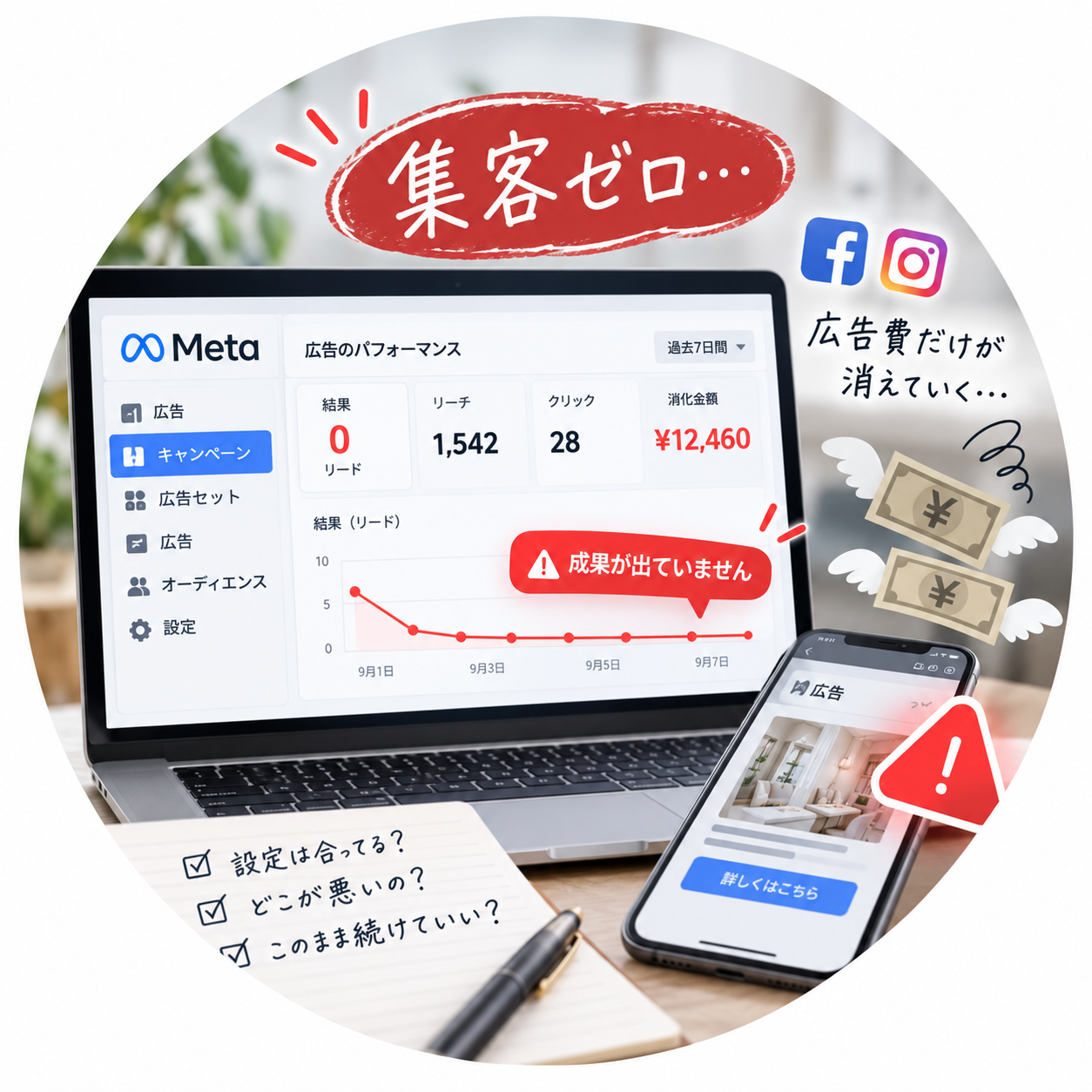 美容サロンの集客状況や設定を確認するイメージ